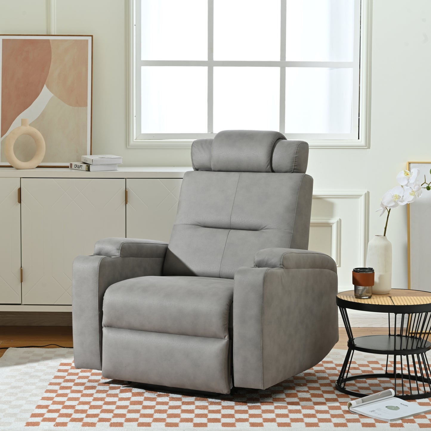 Comfortable Power Lift Recliner Chair for the Elderly with USB Charge Port (Light Gray)