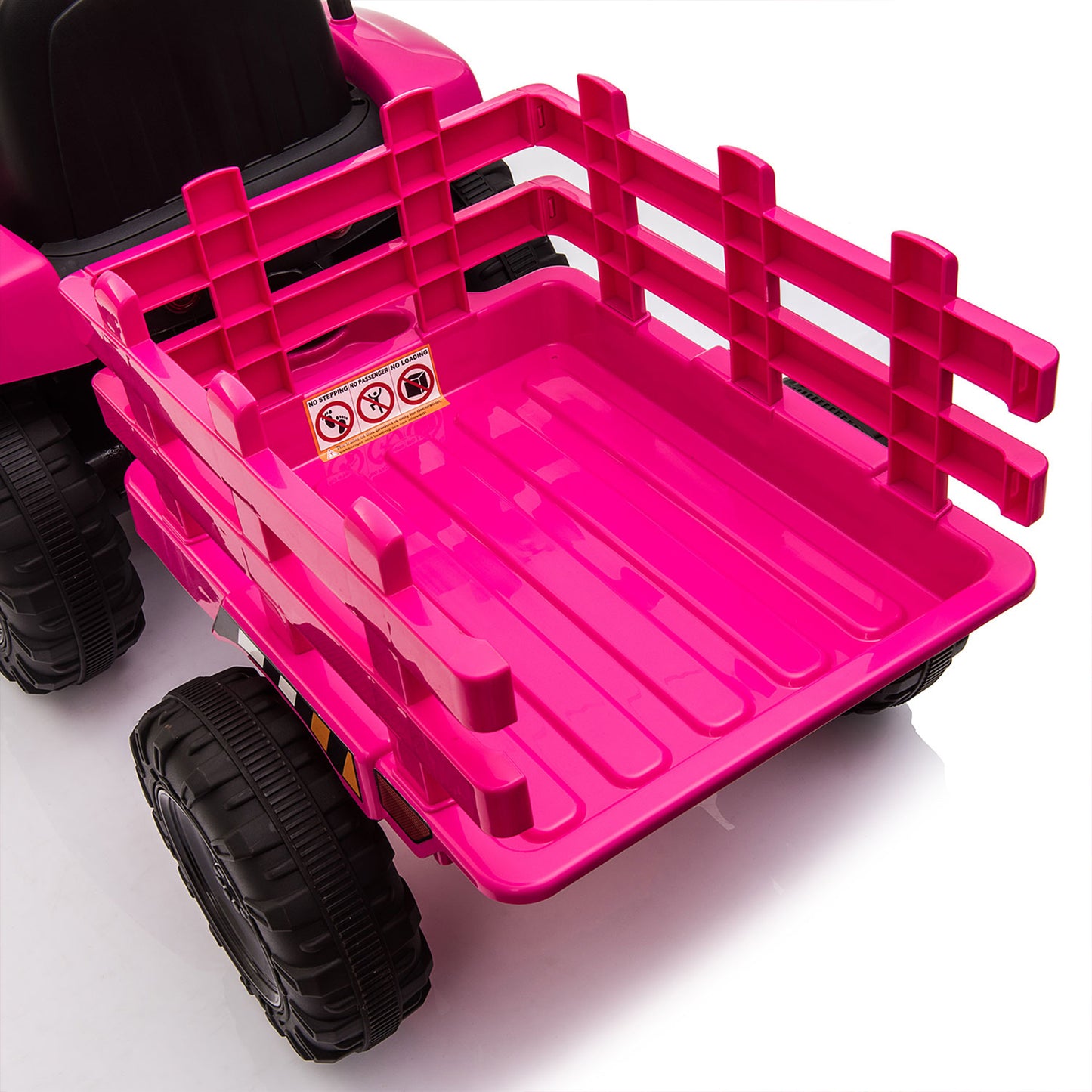 12V Kids Ride-On Tractor with Trailer and Music, Rosy