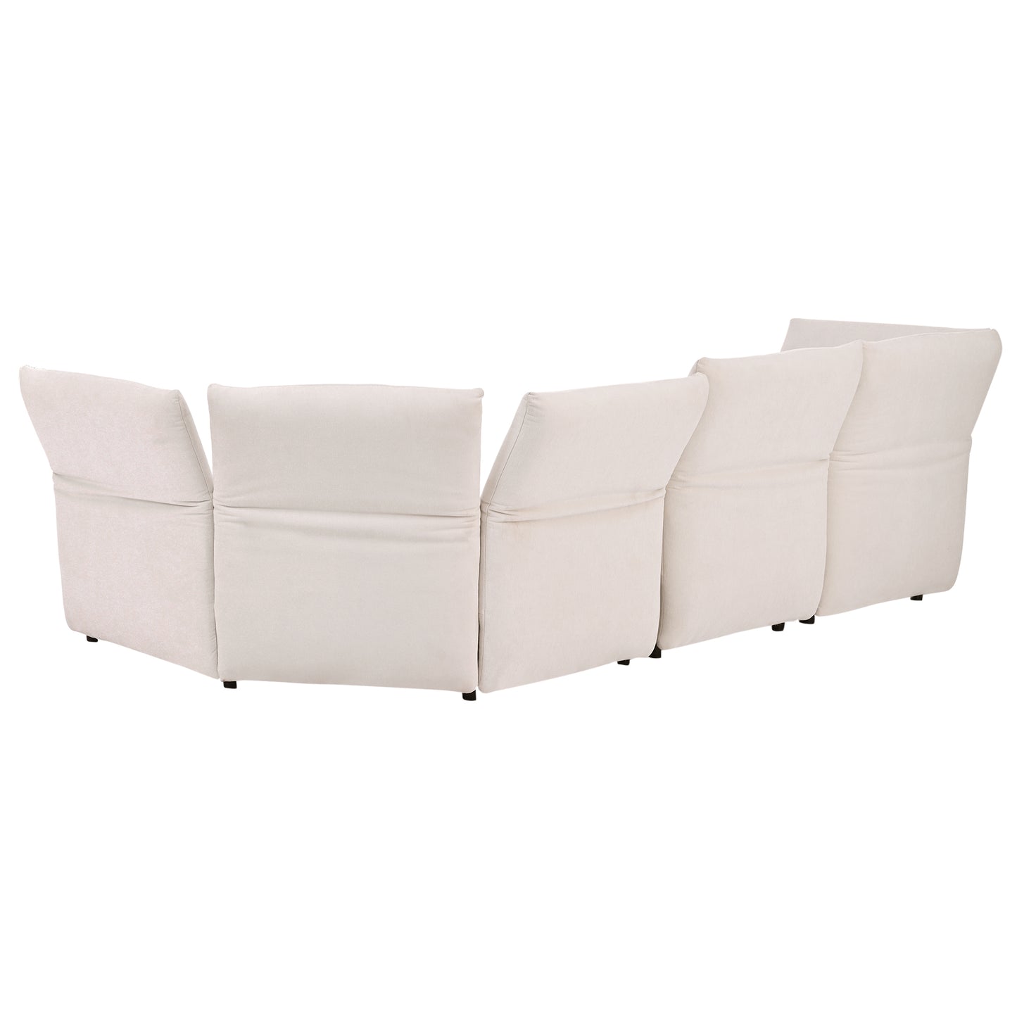 Stylish Sofa Set with Polyester Upholstery with Adjustable Back with Free Combination for Living Room