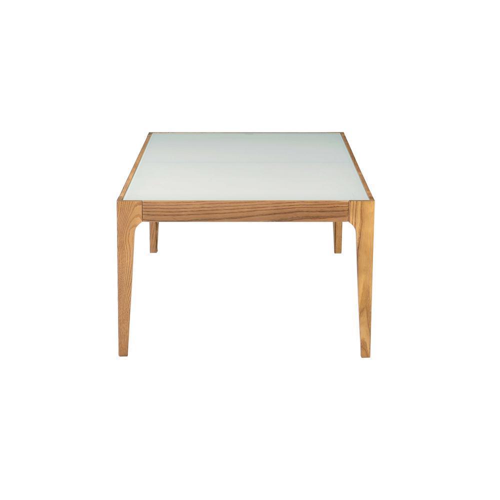 Gwynn Natural Wood and Frosted Glass Coffee Table