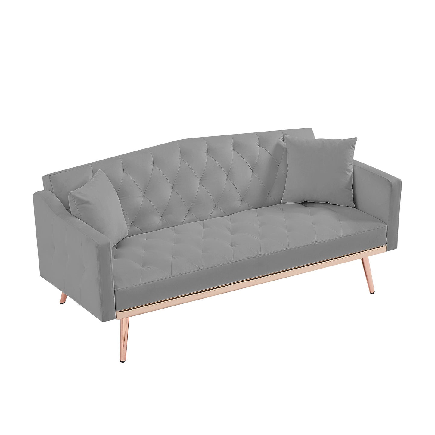 GREY VELVET SOFA BED