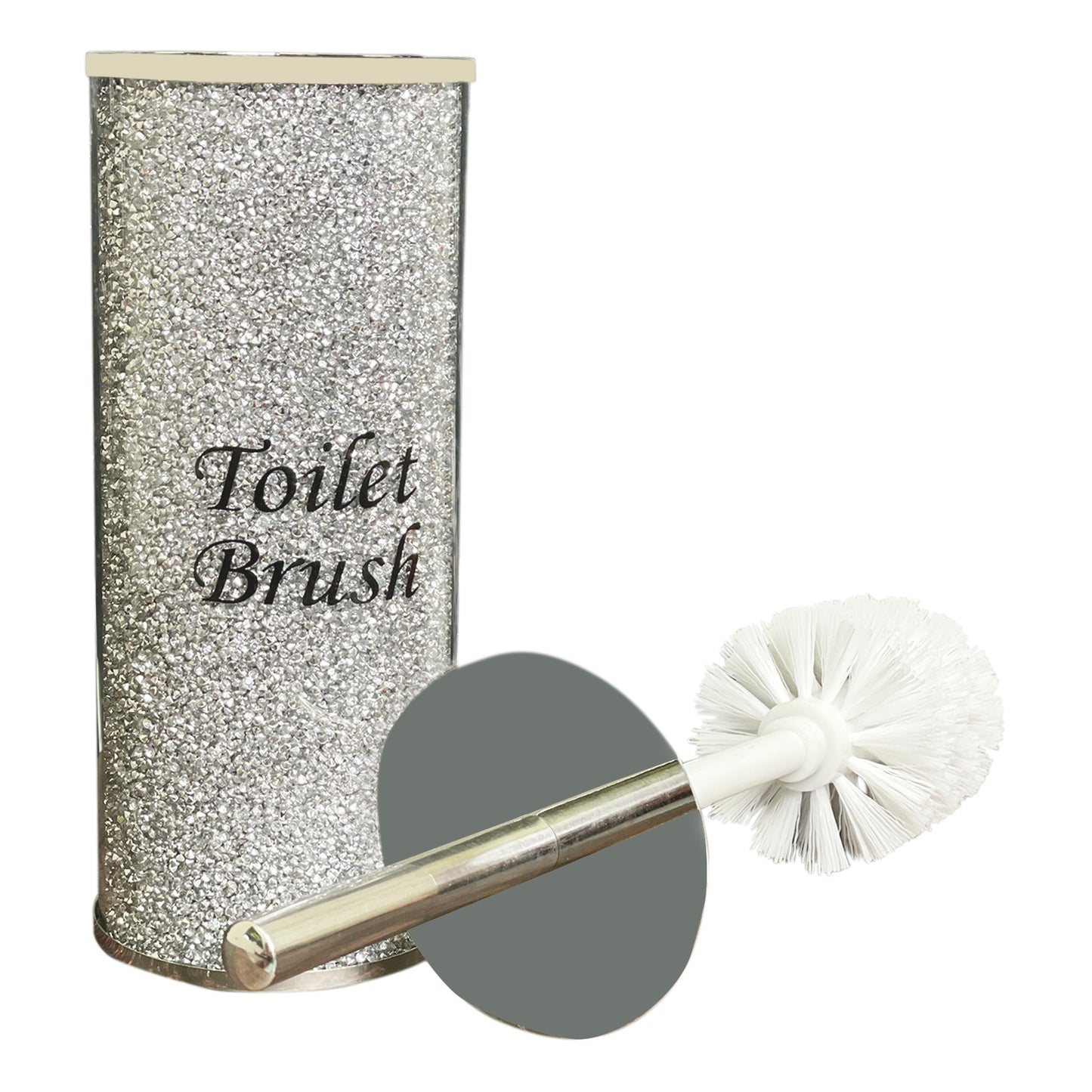 Glass Toilet Brush Holder Set with Premium Brush in Stylish Packaging