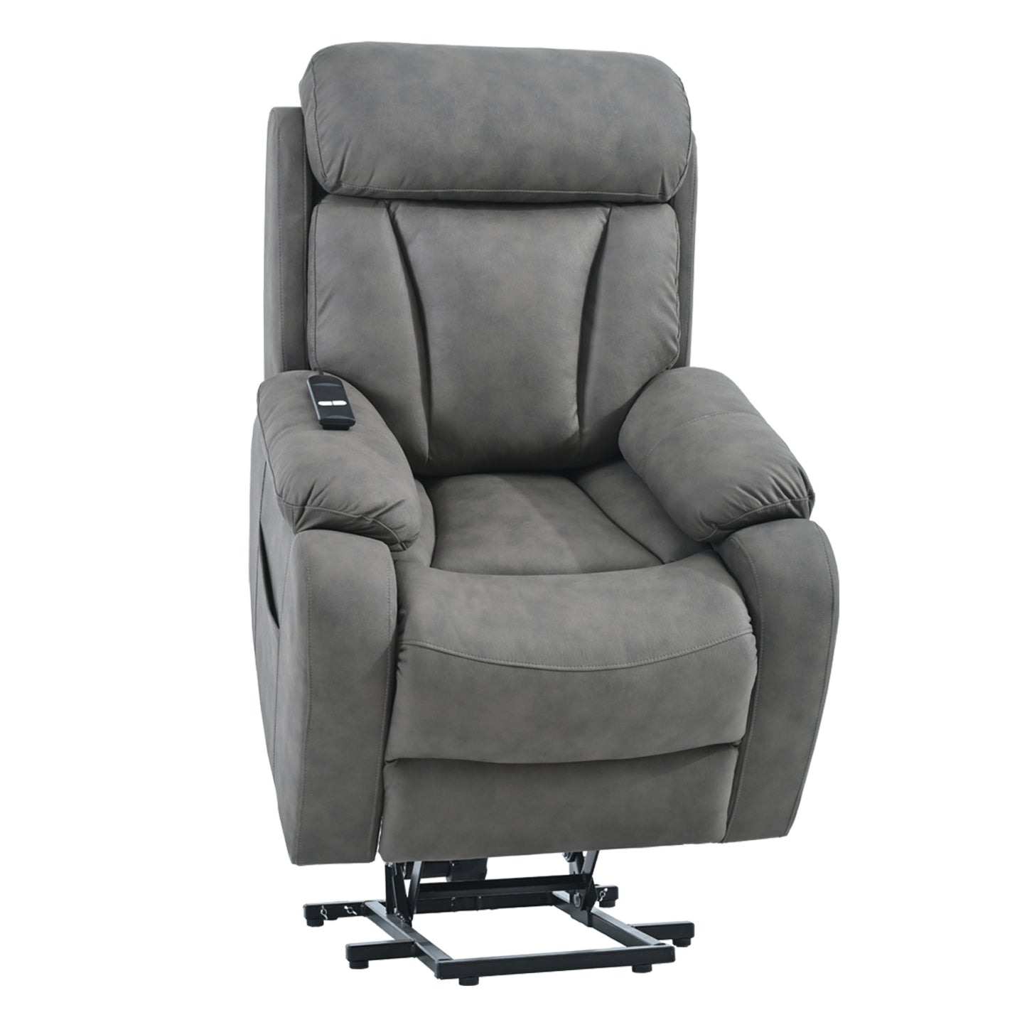 Elderly Power Lift Recliner Chair with Remote Control, Dark Gray Fabric