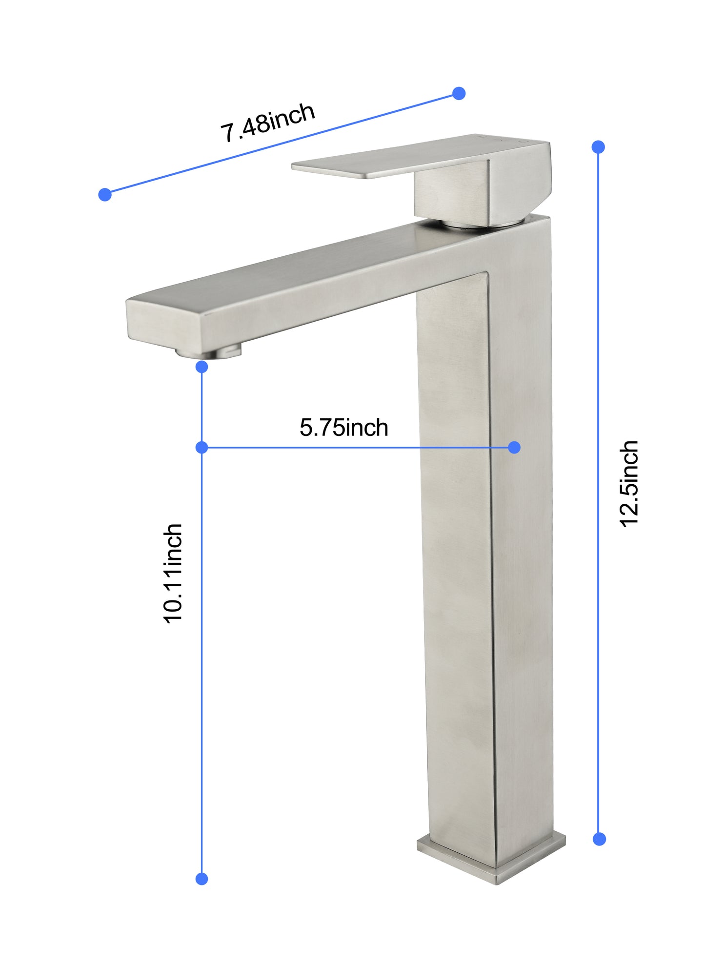 Modern Brushed Nickel Waterfall Spout Bathroom Faucet