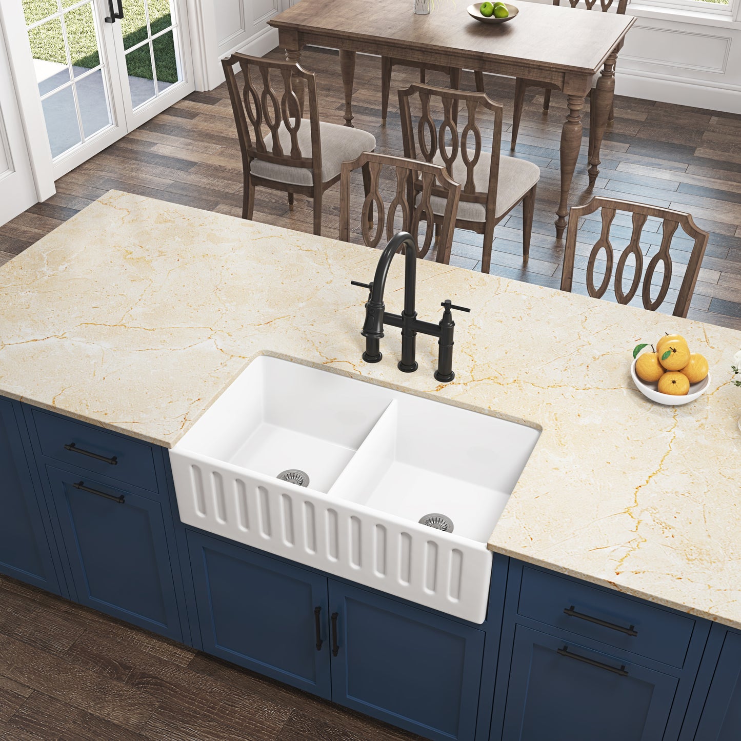 White Farmhouse Kitchen Sink Single Bowl - High Strength and Stylish Design