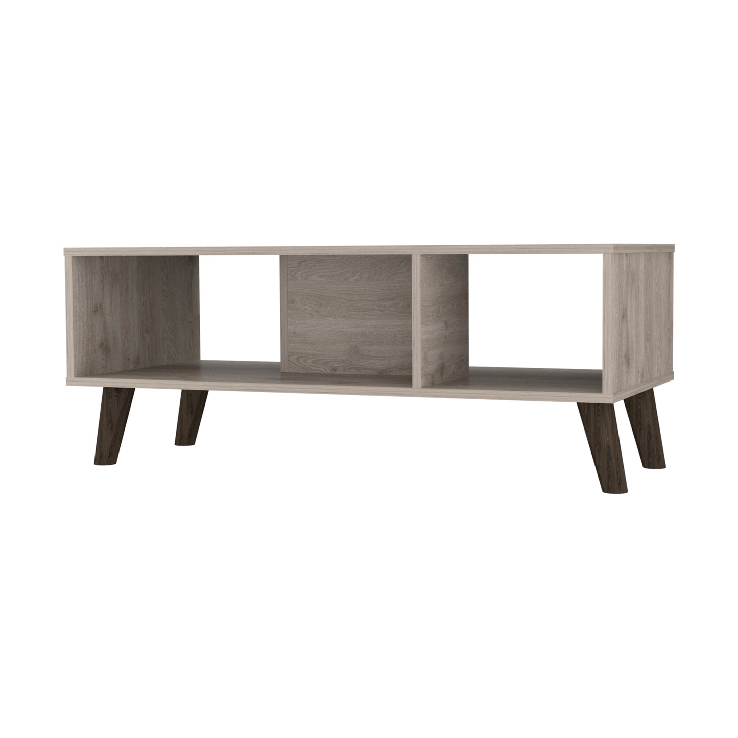 Rectangular Light Grey Coffee Table with 2 Shelves by Chelsea