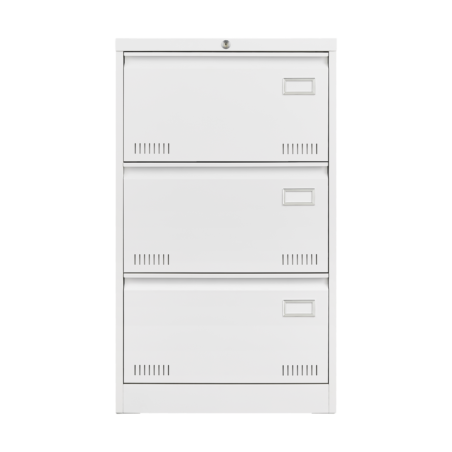 Lockable White Metal 3-Drawer Lateral File Cabinet for Office