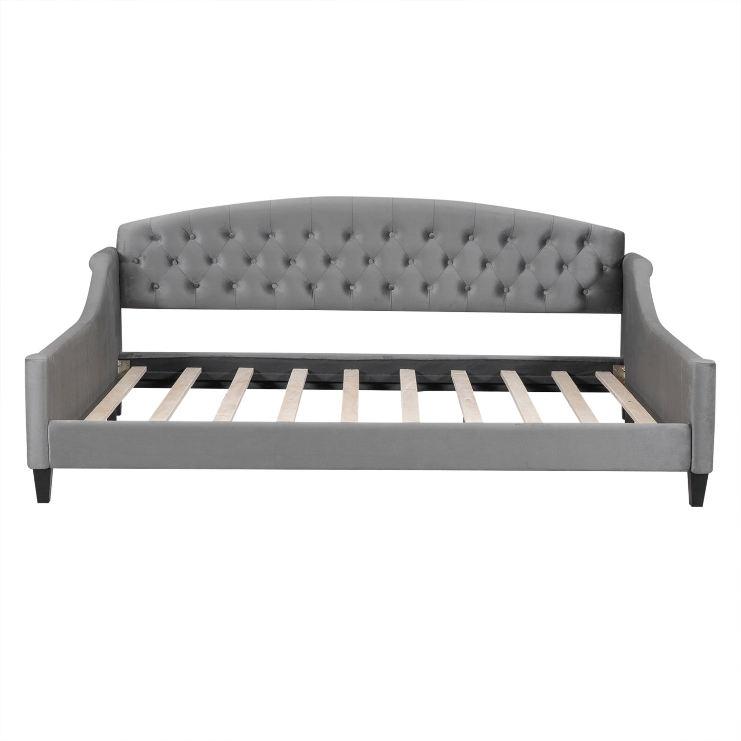 Modern Luxury Tufted Button Daybed, Full, Gray