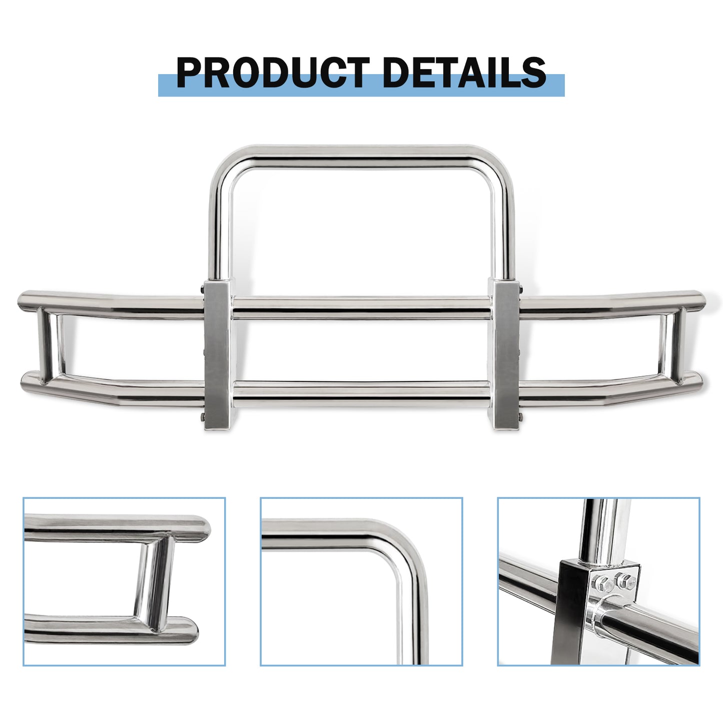 Deer Guard for Freightliner Cascadia 2008-2017 with Stainless Steel Brackets