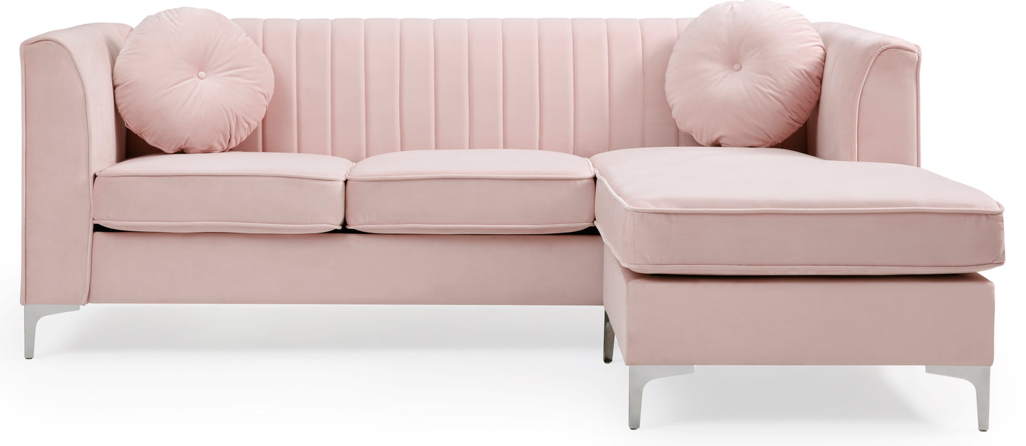 G794B-SC Pink Velvet Sofa Chaise by Glory Furniture