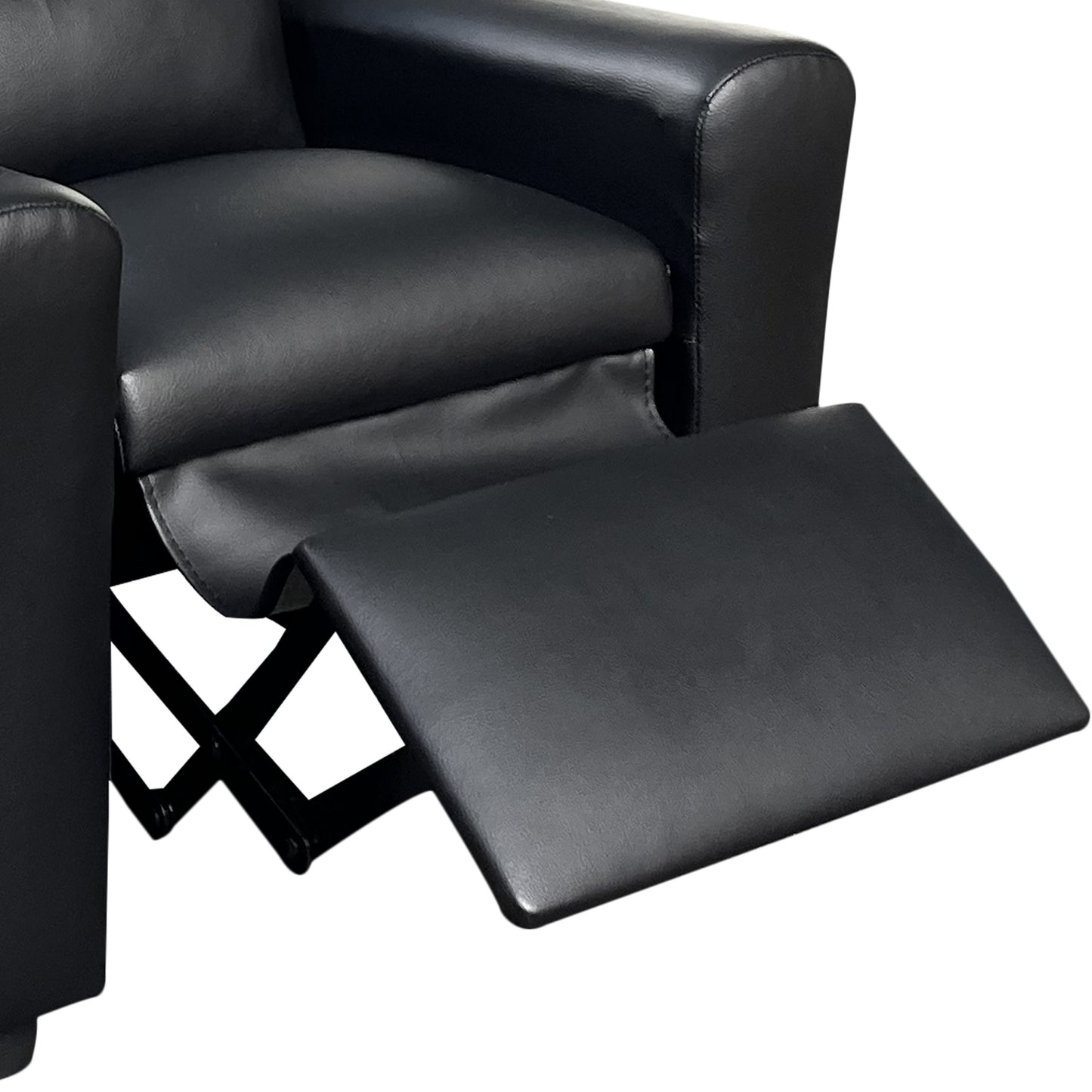 Marisa Kids PU Leather Recliner Chair with Cupholder in Black