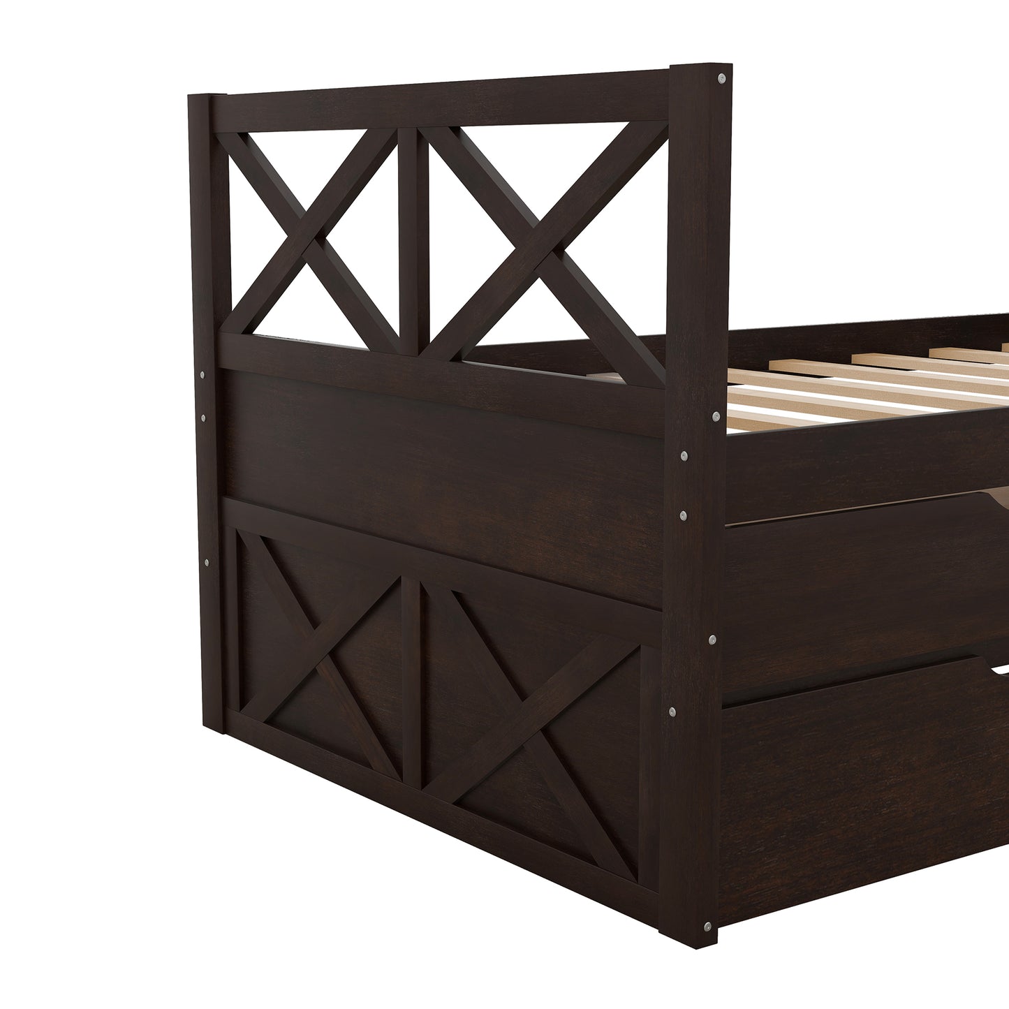 Multi-Functional Daybed with Drawers and Trundle, Espresso