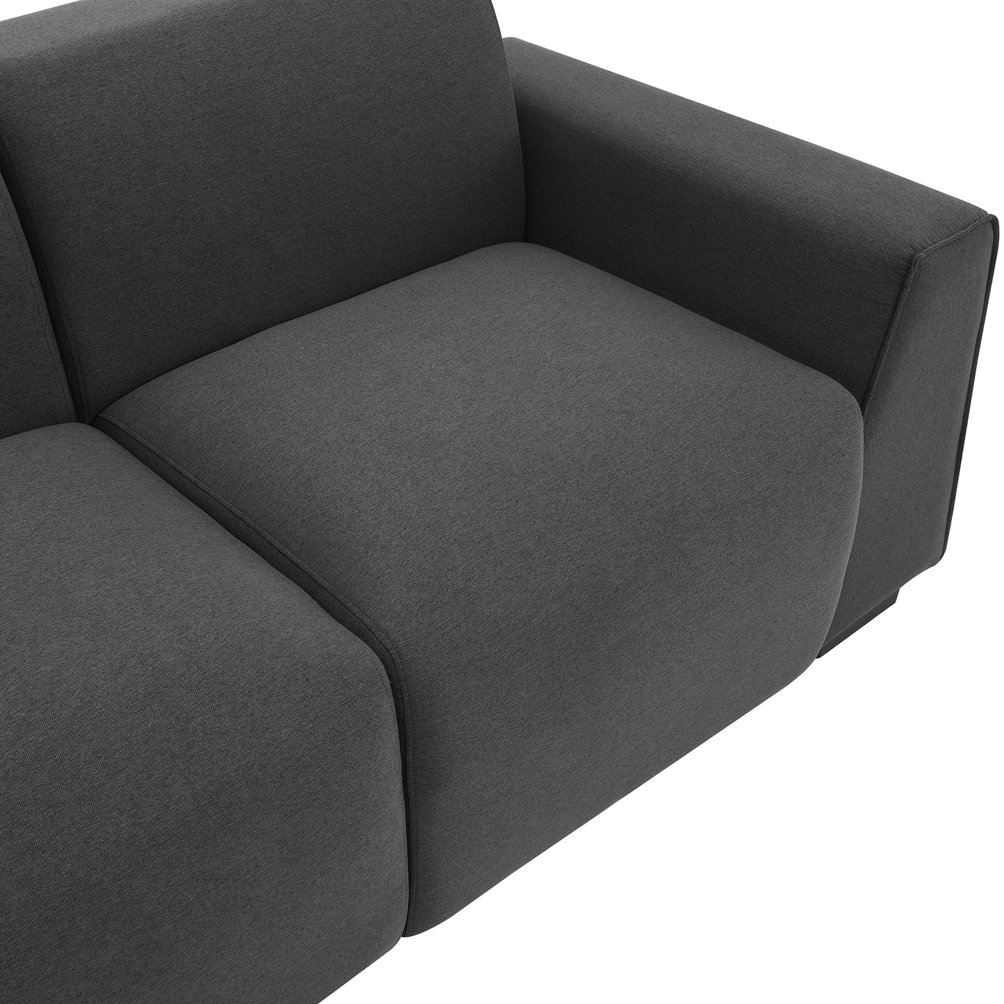 Contemporary 71*35.5 Linen Fabric Sofa with Wide Armrests