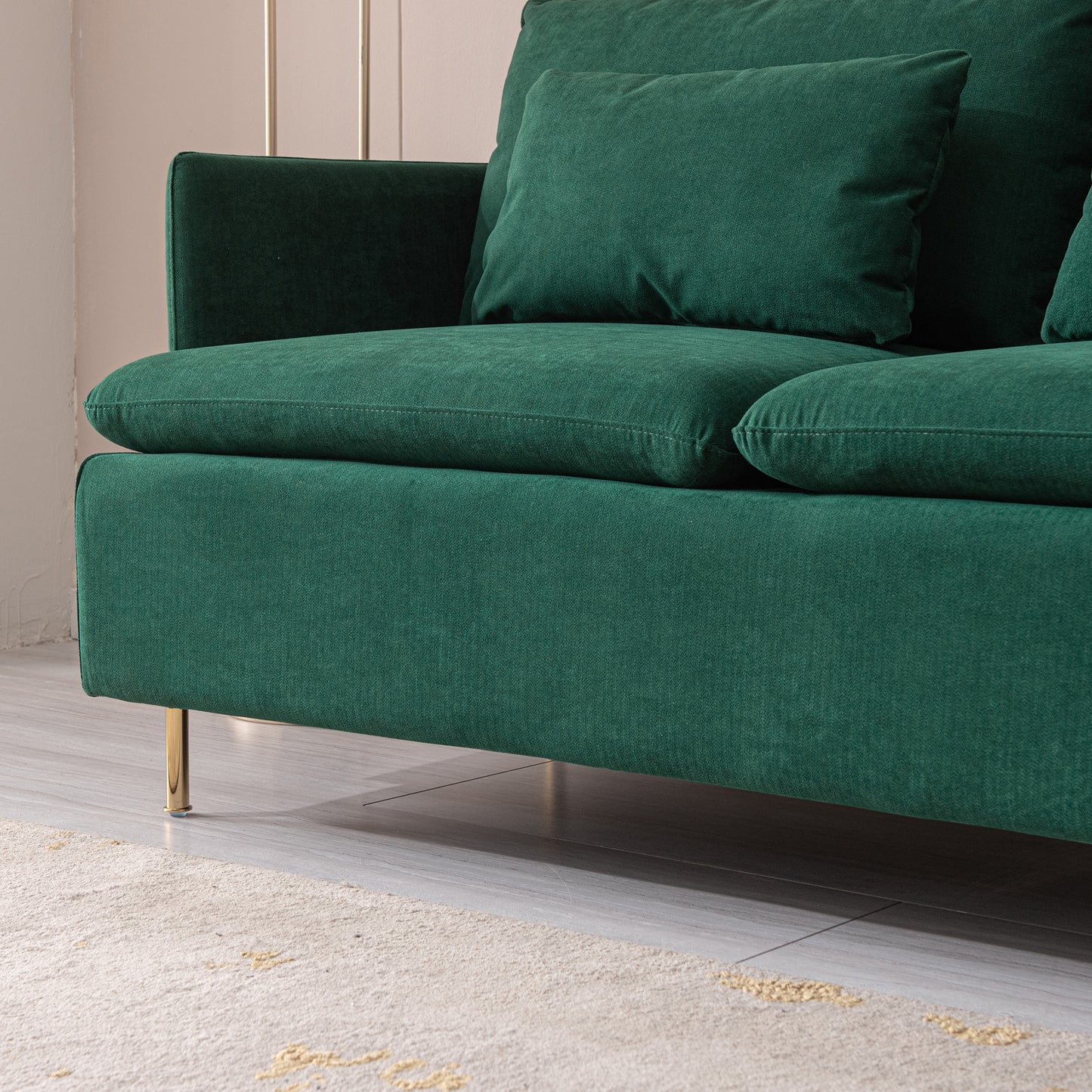 Modern Upholstered Loveseat Sofa,Emerald Cotton Linen-63.8''