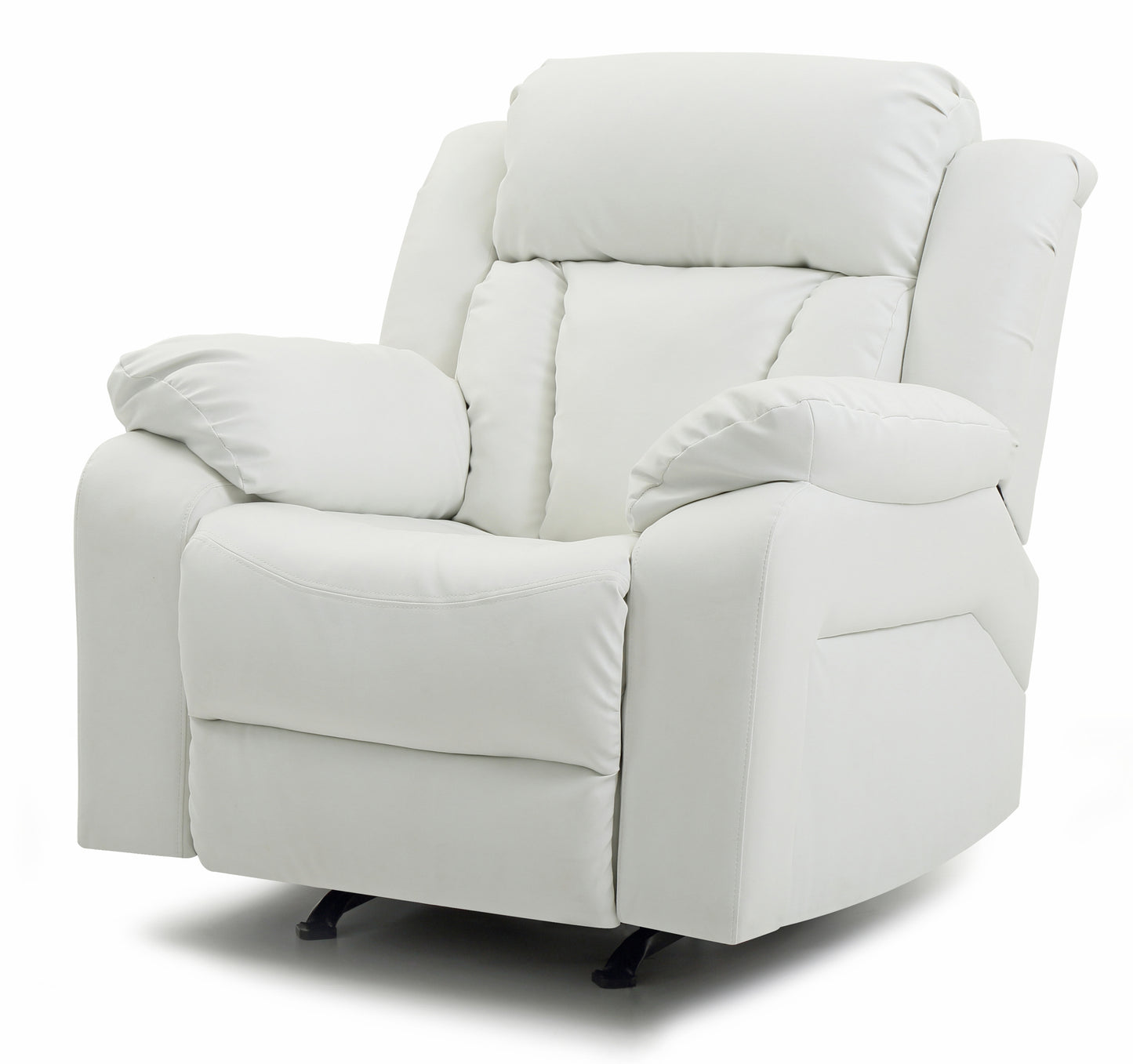 Elegant White Rocker Recliner with Foam Filling