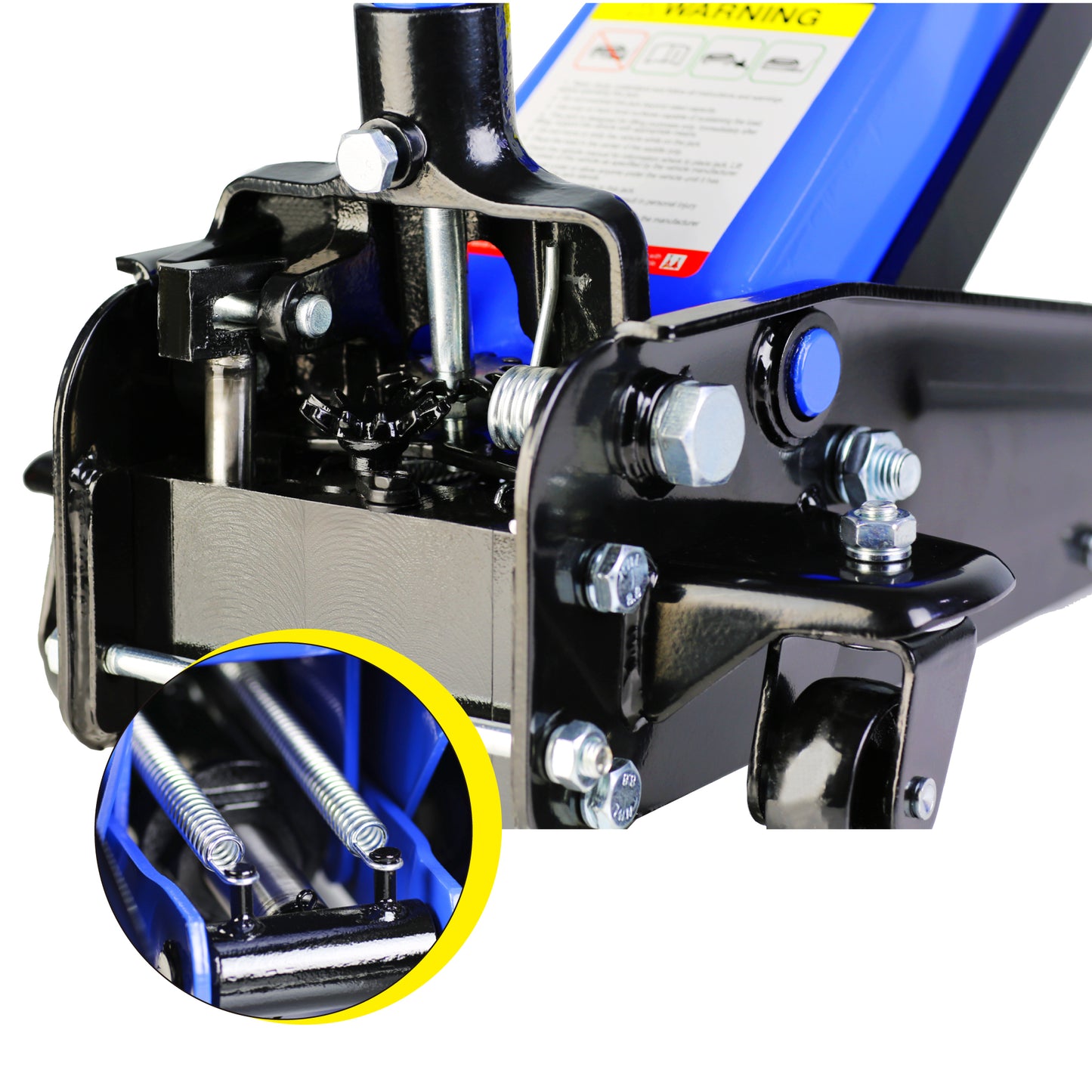 3-Ton Hydraulic Low Profile Racing Floor Jack with Quick Piston Lift - Blue