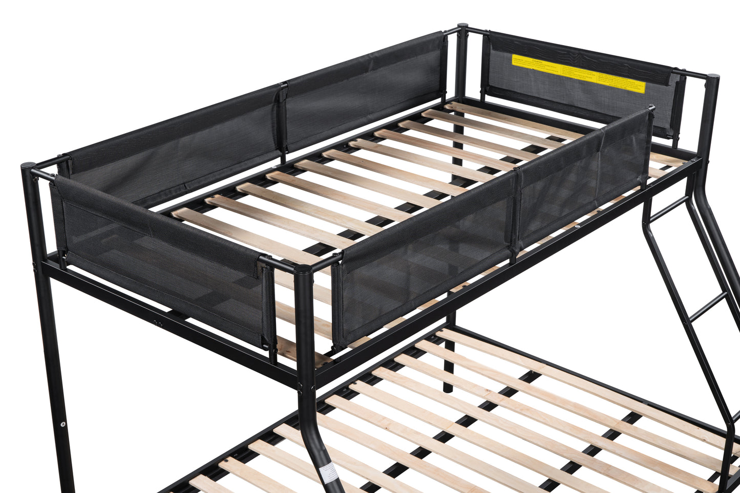 Triple Sleeper Metal Bunk Bed Set with Trundle - Durable Frame, Silent Slats, Secure Guardrail, Efficient Space-Saving Solution