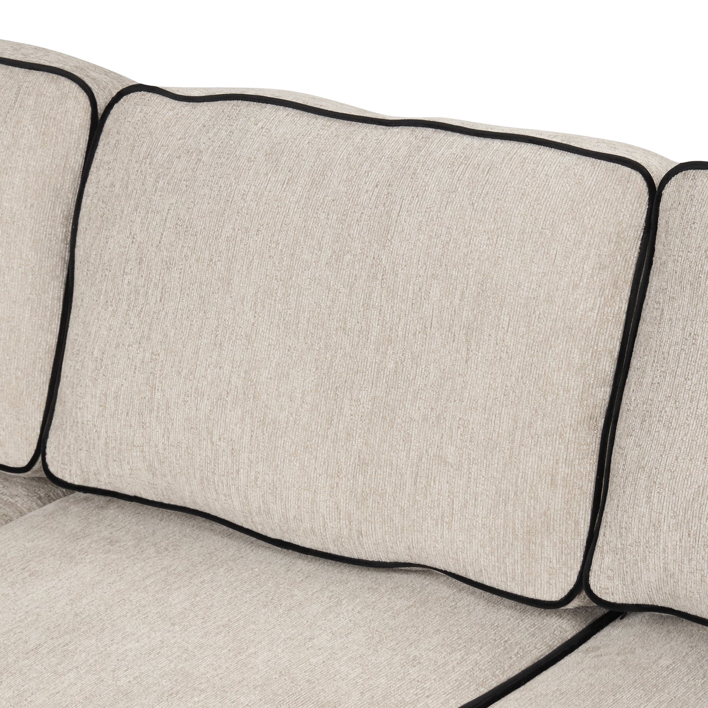 83 Cream Convertible L-Shaped Sleeper Sofa with USB Ports and Power Sockets