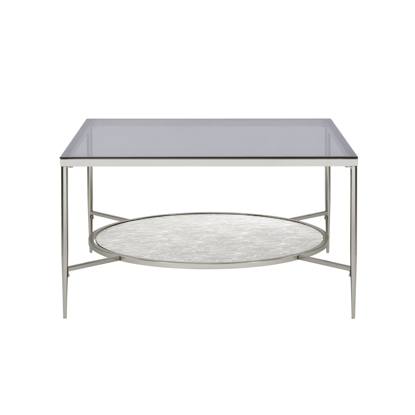 Adelrik Glass and Chrome Finish Coffee Table LV00574