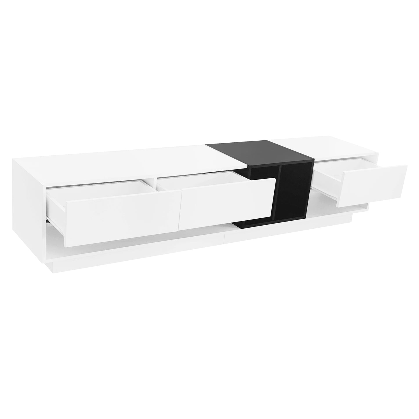 Elegant Two-Tone Media Console with Versatile Storage Solution for Living Room