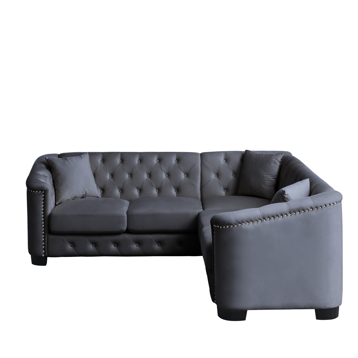 corner sofa+2-seater Combination sofa.Velvet Grey