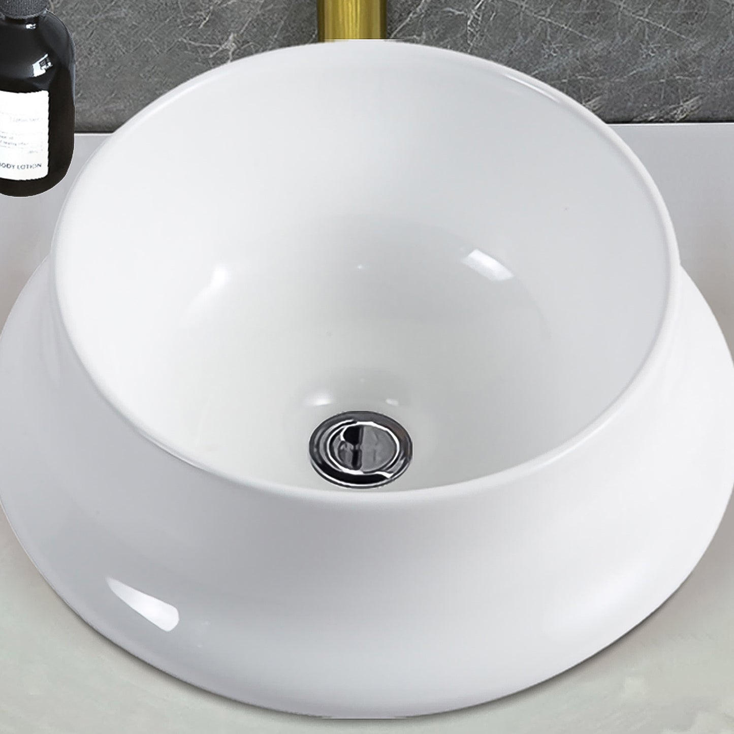 Vessel Bathroom Sink Basin in White Ceramic