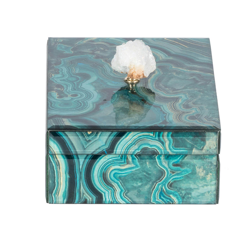 10" x 7" x 5" Bethany Marbled Jewelry Box, Stackable Decorative Storage Boxes With Lids