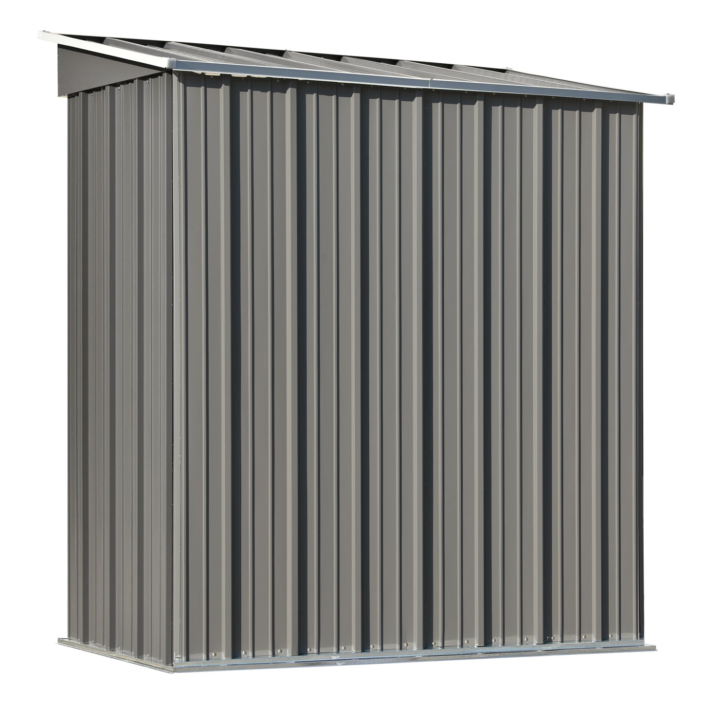 Patio 5ft Wx3ft. L Garden Shed, Metal Lean-to Storage Shed with Lockable Door, Tool Cabinet for Backyard, Lawn, Garden, Gray