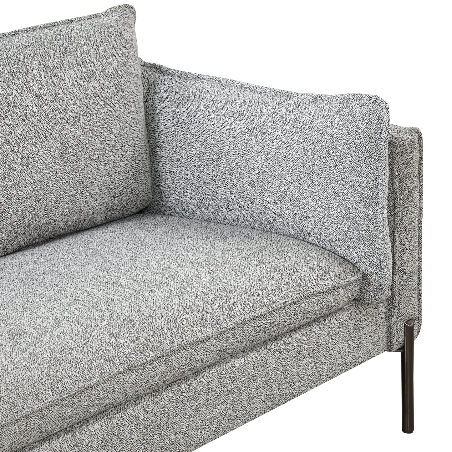 76.2 Modern Style 3-Seat Linen Fabric Sofa with USB Charging Ports