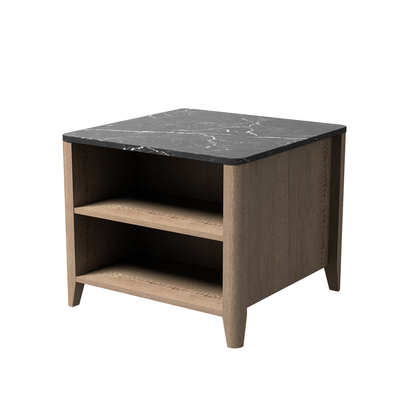 Tobacco Wood Finish Coffee Table with Nightstand Functionality