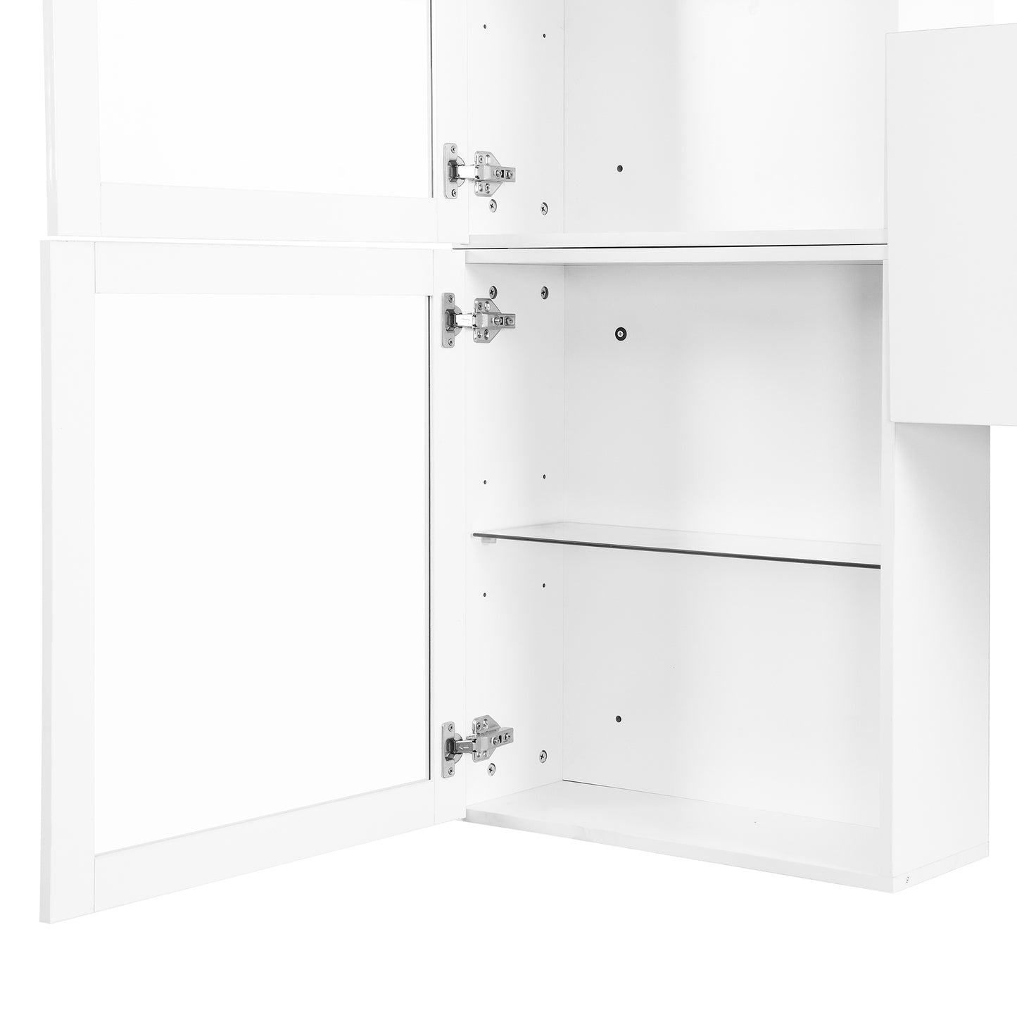 Elegant High Gloss TV Stand with Versatile Storage Cabinets, Media Console for TVs Up To 75, White