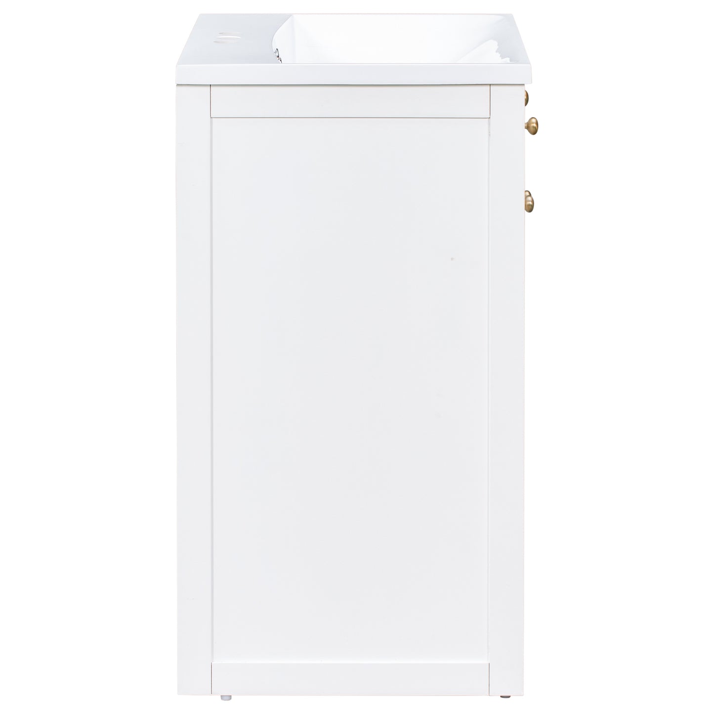 24" Bathroom vanity with Single Sink, White Combo Cabinet Undermount Sink, Bathroom Storage Cabinet, Solid Wood Frame, Pull-out footrest