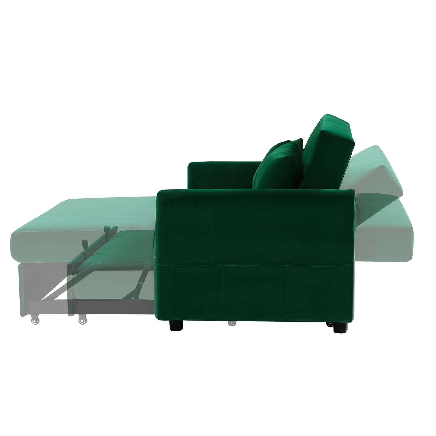 2033 Dark Green Convertible Sofa Chair Bed