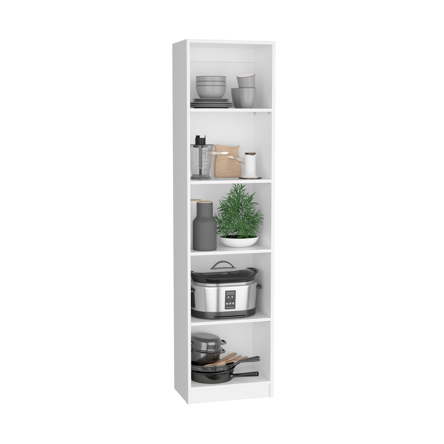 Benzoni Slim 2 Piece Living Room Set with 2 Bookcases, White