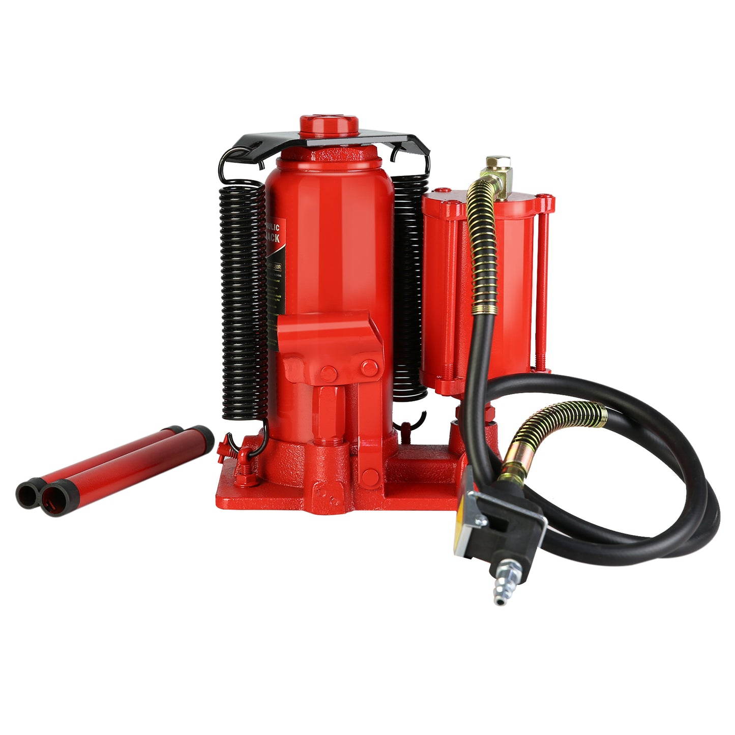 12-Ton Air Hydraulic Bottle Jack with 2-Section Long Handle