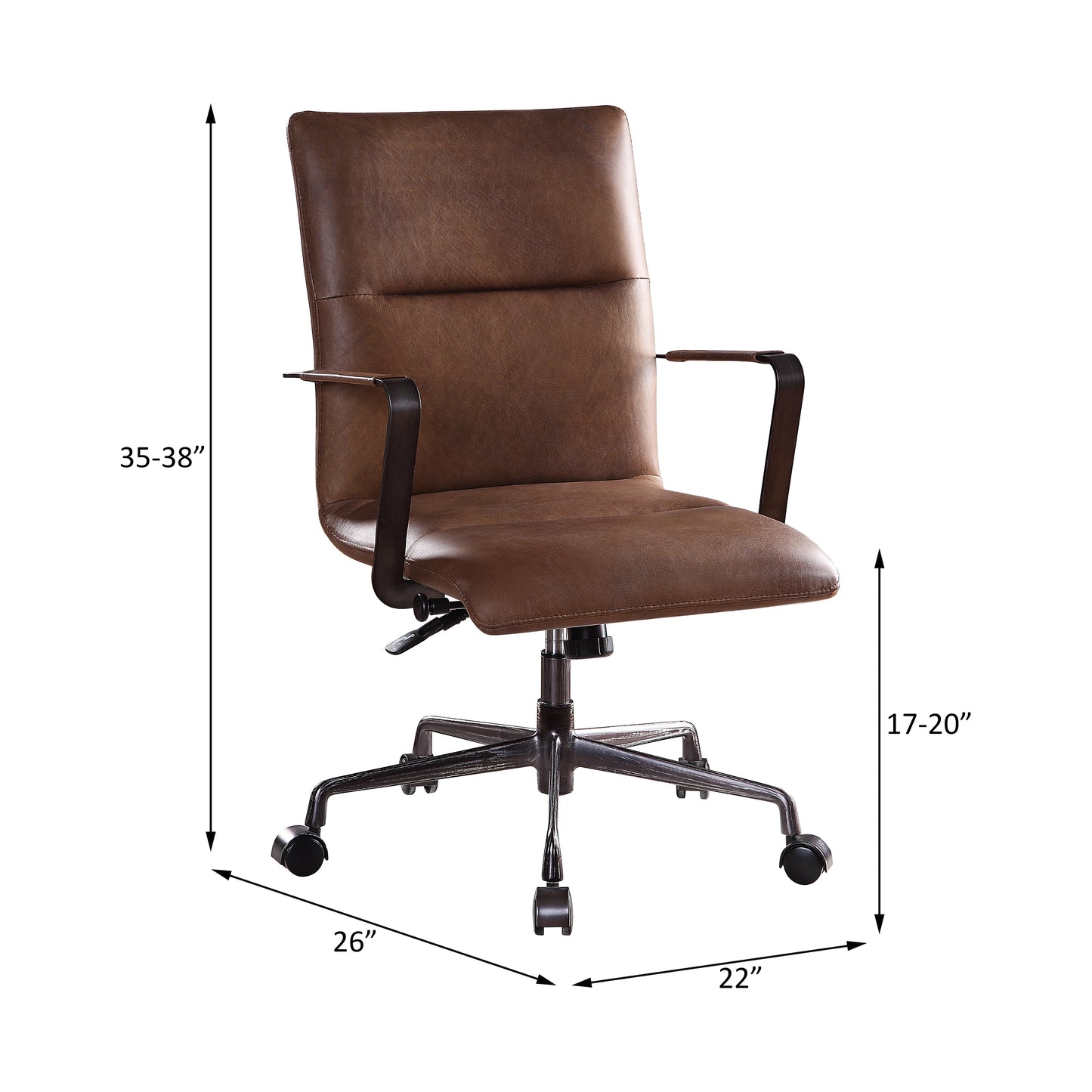 Indra Office Chair, Vintage Chocolate Top Grain Leather 92568