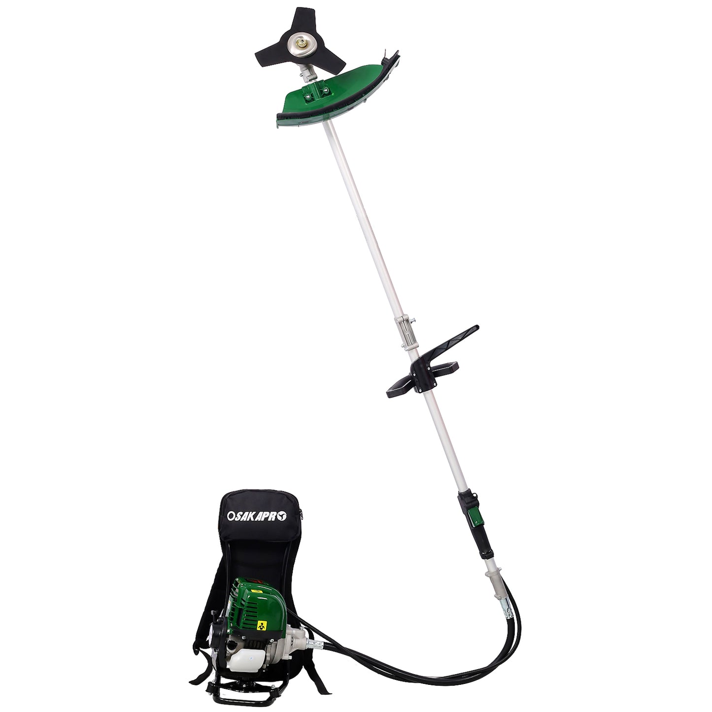 Backpack 4 in 1 Multi-Functional Trimming Tool, 38CC 4-stroke Garden Tool System with Gas Pole Saw, Hedge Trimmer, Grass Trimmer, and Brush Cutter EPA Compliant