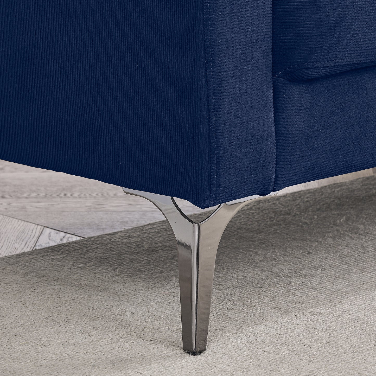 Sofa Chair,with Square Arms and Tight Back ,Corduroy Navy