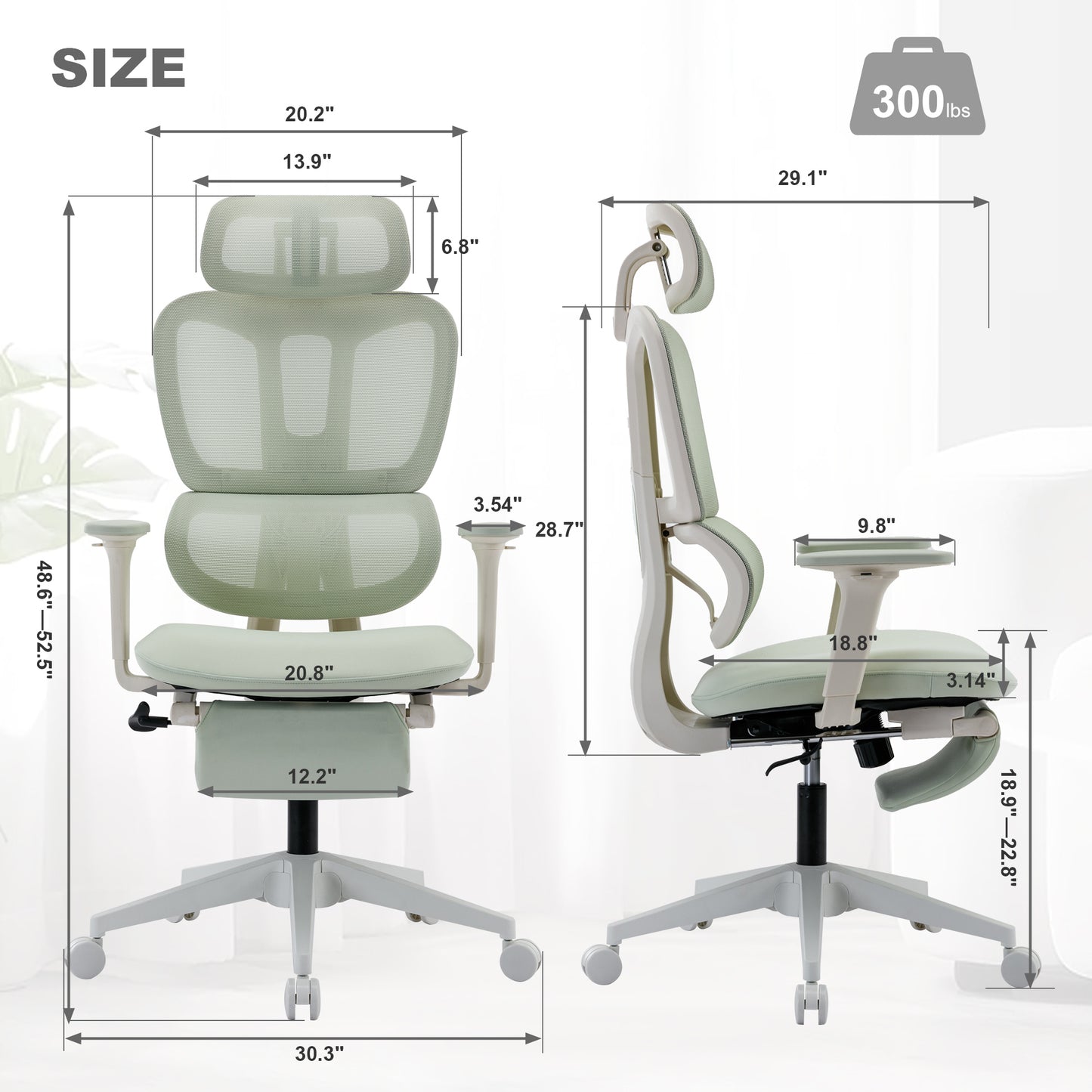 Ergonomic Mesh Office Chair with 2D Adjustable Armrest,High Back Desk Computer Chair,Ergonomic Office Chair with Wheels for Home & Office