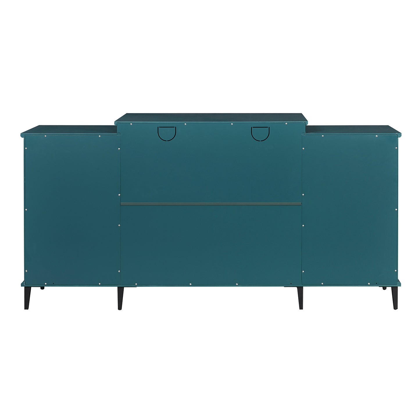 Teal Blue Geometric TV Stand and Buffet Cabinet