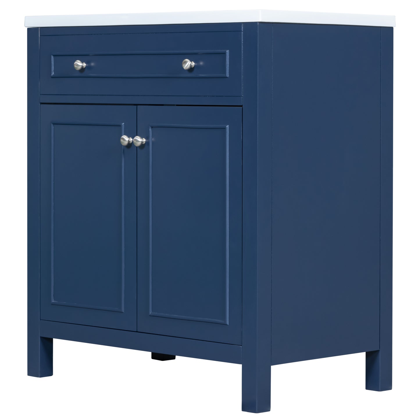 30" Bathroom Vanity Cabinet with Sink Top, Bathroom Storage Cabinet with Two Doors and Adjustable Shelf, Blue