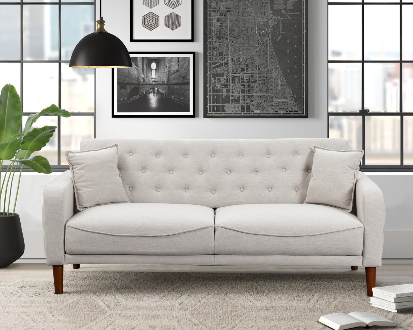 Elevate Your Living Space with the Timeless Elegance of the 2047 White Linen Sofa