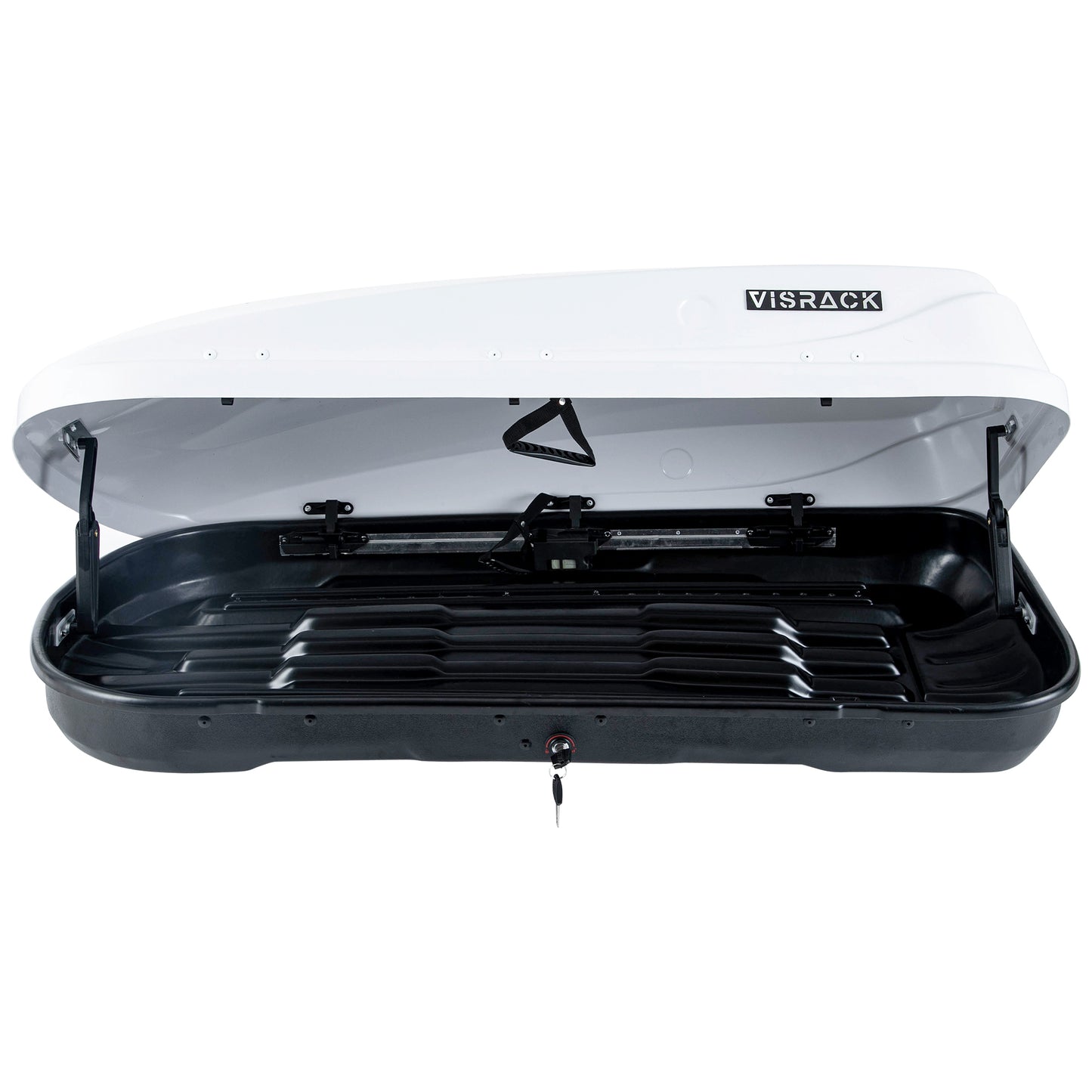 VISRACK Hard Shell Rooftop Cargo Carrier with Security Lock, 13 Cubic Feet, Universal Fit, White