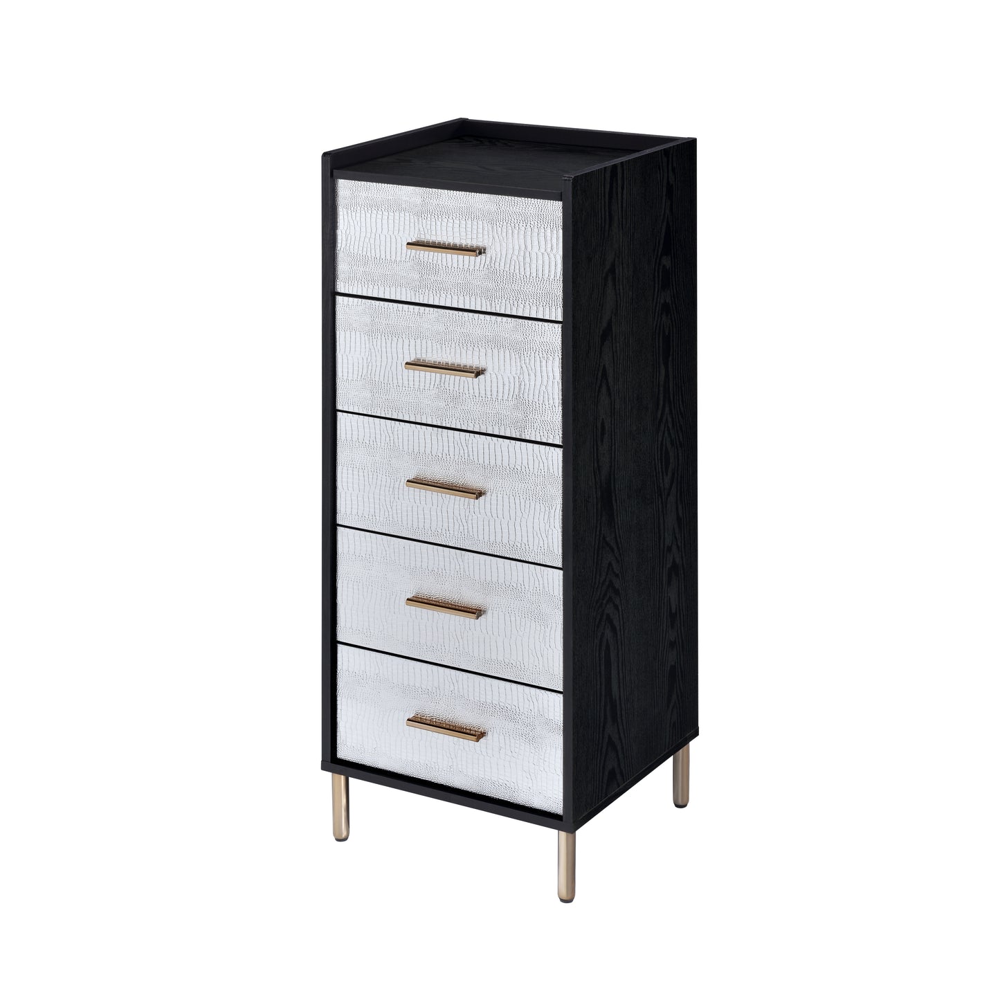 Myles Jewelry Armoire, Black, Silver & Gold Finish AC01167