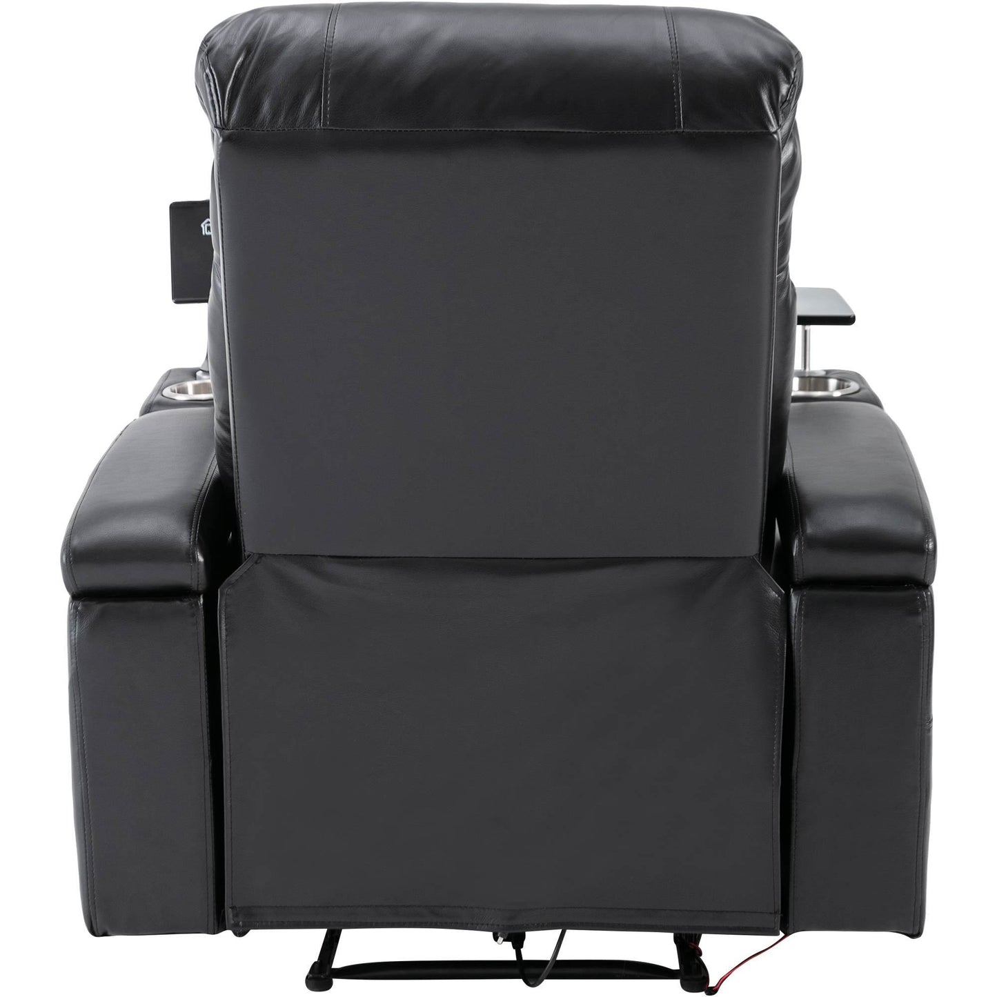 Ultimate Comfort Power Recliner with Storage Arms and Swivel Tray Table, Black