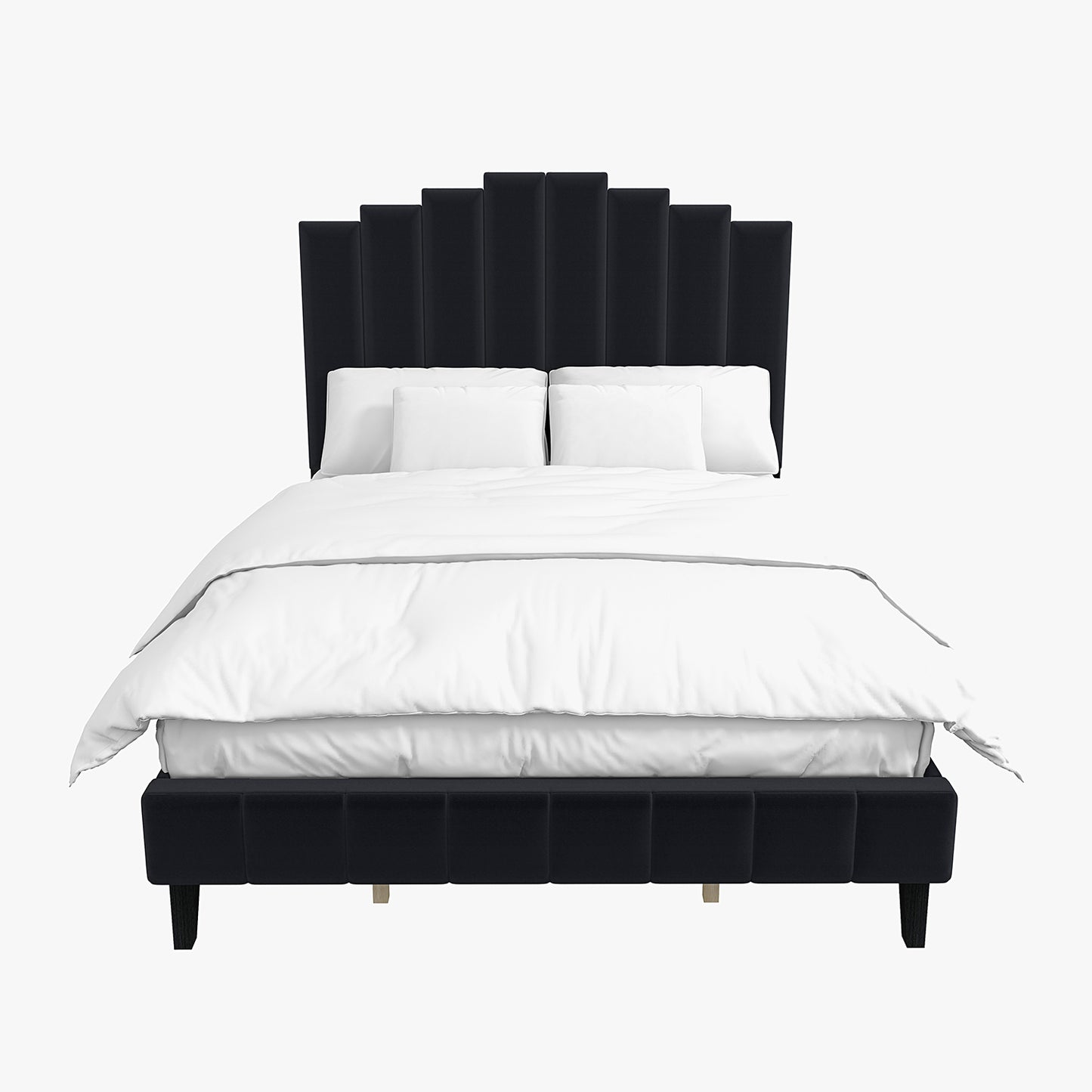 Pharsalia Tufted Upholstered Platform Bed with Headboard and Footboard