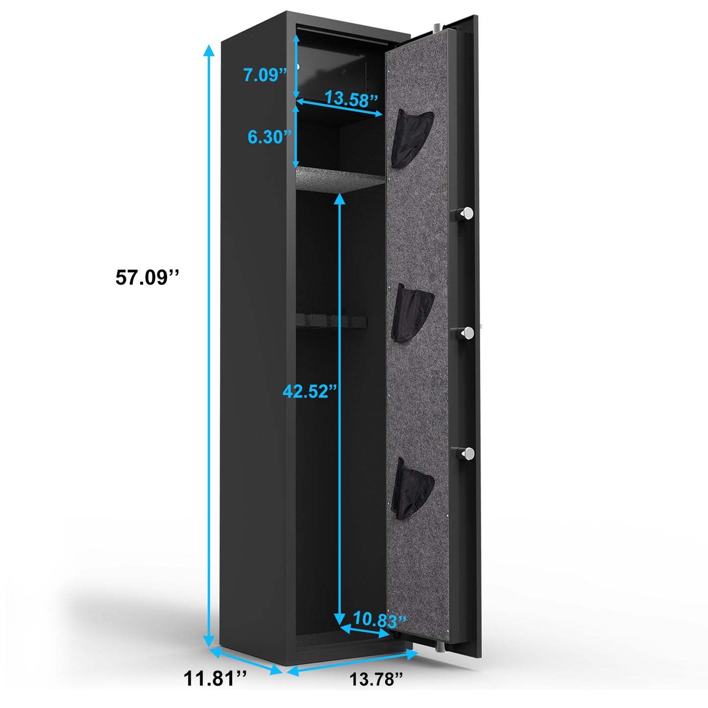 Large Rifle Fingerprint Biometric Gun Safe with Dual Alarm System