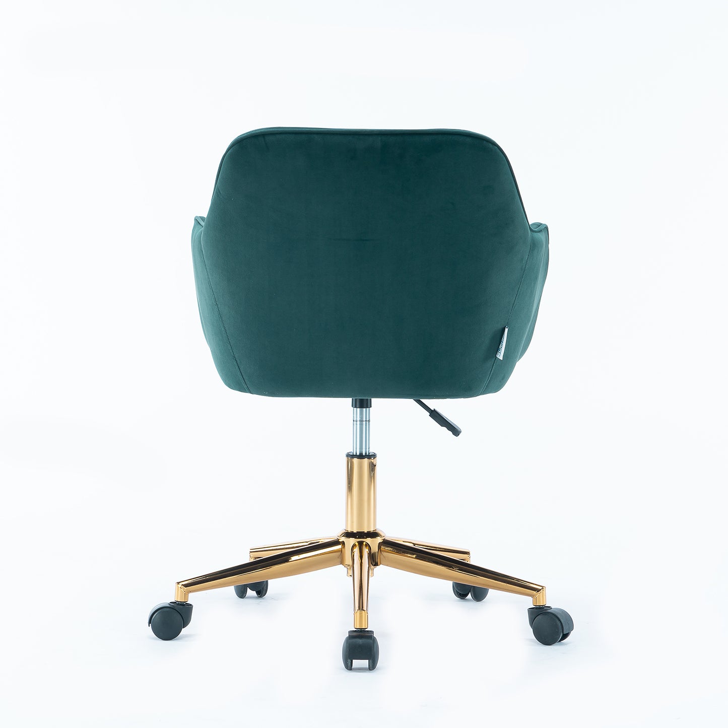 Modern Velvet Fabric Material Adjustable Height 360 revolving Home Office Chair with Gold Metal Legs and Universal Wheels for Indoor,Dark Green