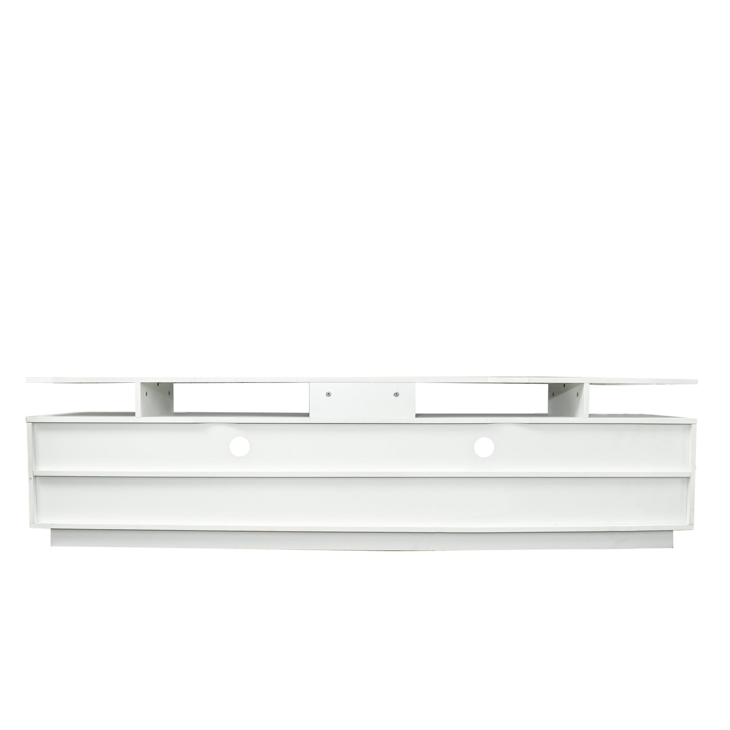 Elegant Modern White TV Stand with 20 Colors LED Lights and Remote Control