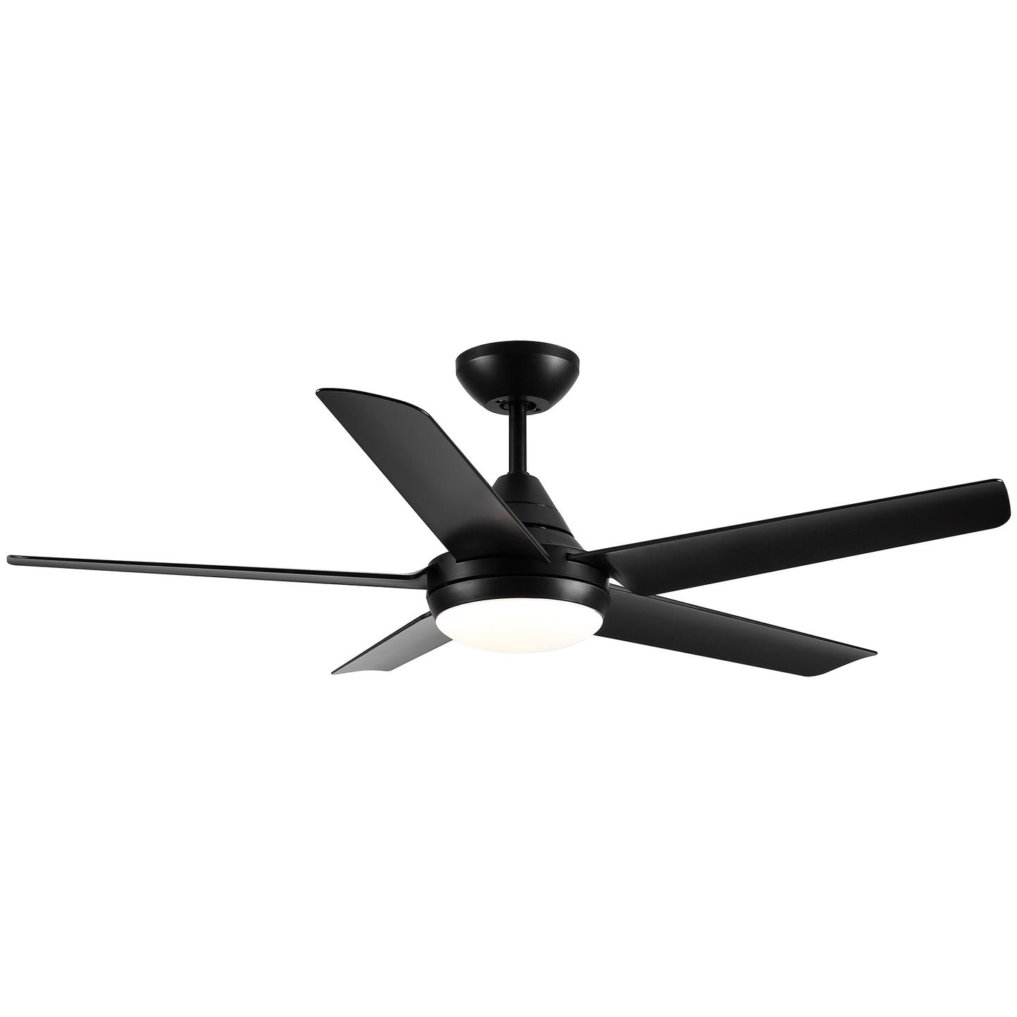 48-Inch Modern Black Ceiling Fan with Integrated LED Light and Color Changing Technology